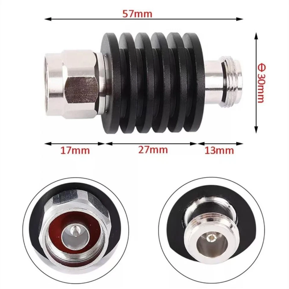 Coaxial Power Attenuator DC-3 GHz 10 W watt 10 dB N Male to N Female connector ๑ - Image 2 of 4