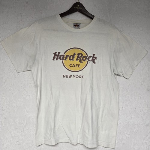 Hard Rock Cafe New York White Graphic Shirt Men Large RockNRoll Grunge Punk - Bild 1 von 6