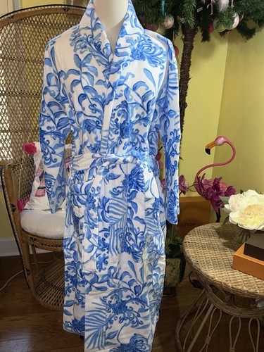Lilly Pulitzer Neu mit Etikett luxuriöser Frottee Morgenmantel glitzern in der Sonne Einheitsgröße - Bild 2 von 24