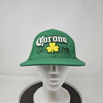 Corona Hat Cap Snap Back Green Get Lucky Shamrock Clover Beer Advertising Mens