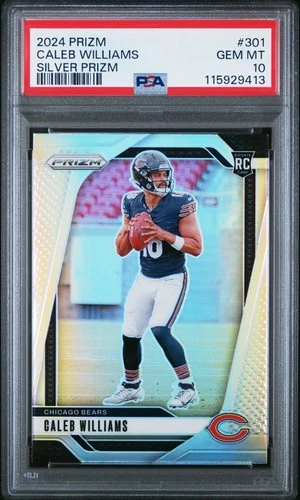 2024 PANINI PRIZM SILVER PRIZM #301 CALEB WILLIAMS PSA 10