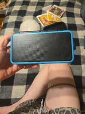 Nintendo 2DS XL Console Black Turquoise W/ Case & Charger Comes With Games