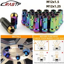 20PCS Forged Steel Racing Wheel Lug Nuts 47mm Open End M12 x 1.5mm M12 x 1.25mm
