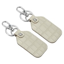 2 Pcs Leather Key Fob Keys Cover RFID Key Fob Protector 1.57"x0.14" Gray