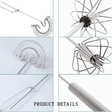 3 Pack Stainless Steel Egg Whisk Versatile Easy Whisk Hand Push Rotary Milk F...