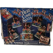 Vintage NOMA Christmas Here Comes Santa Musical Animated Set Works!  1994 