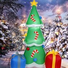 6FT H Adorable Christmas Inflatable Tree with Two Gift Gags with Build-in LED...