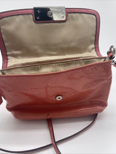 COACH Purse "Kristin" Patent Leather Shoulder /Crossbody Handbag Coral Pink - Picture 11 of 13