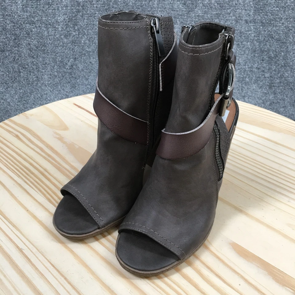 Botas DV by Dolce Vita para mujer 6 Sand Stella botín gris recortado peep toe bloque Foto 3 de 4