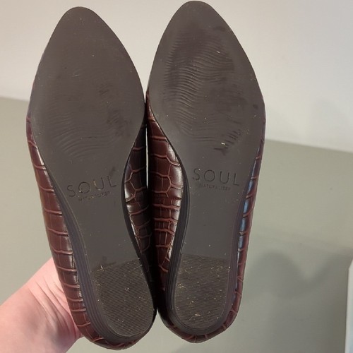 Naturalizer Soul Flats Wish Brown Crocodile size 6W Wide - Picture 8 of 9