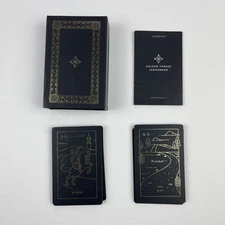 Golden Thread Lenormand ~ Labyrinthos ~ Tina Gong ~ 38 Gold Foil Cards & Foldout