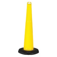 Traffic Cone, Polyethylene, Non-Reflective, 42 In Height, 4.23 Lb, Yellow,