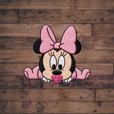 Embroidered Cute Minnie Baby Iron - On Patch Pink Cartoon Gift