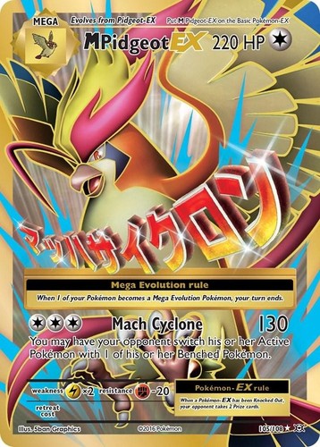 M Pidgeot EX 105/108 - Pokémon TCG XY Evolutions Ultra Rare - NM/M
