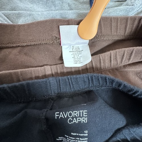 LOT of 5 Girls Capri Leggings Size 9-10 Black Gray Brown - Picture 11 of 11