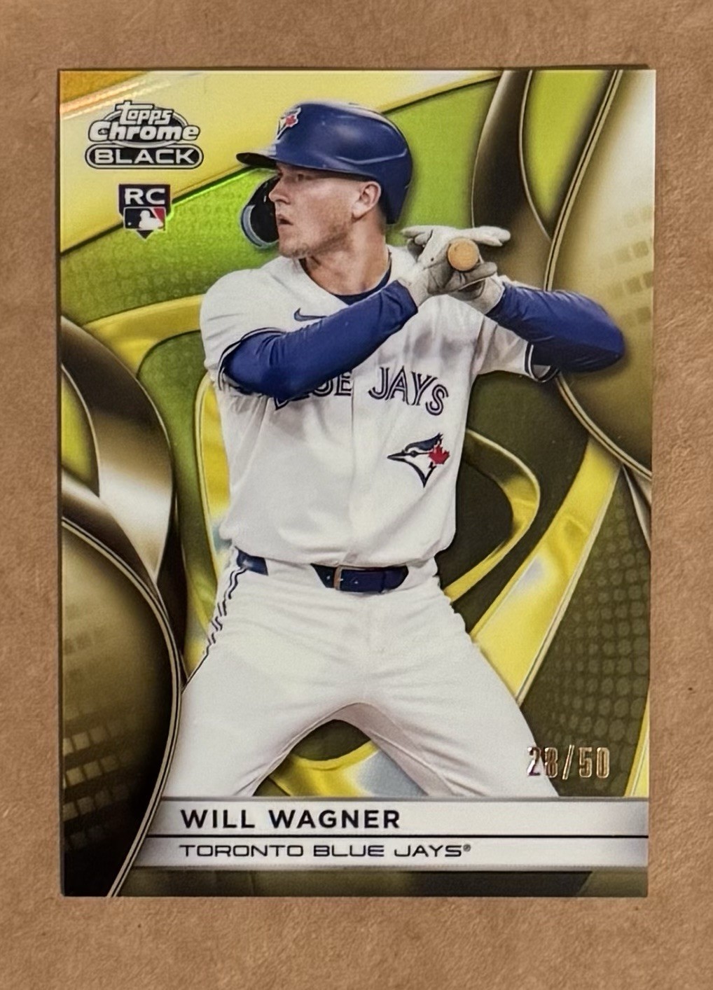2025 Topps Chrome Black Will Wagner Gold Refractor /50 #71 RC