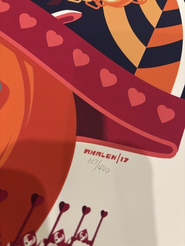 Tom Whalen Alice in Wonderland Screenprint Red Back, Mondo Cyclops Disney - Picture 4 of 4