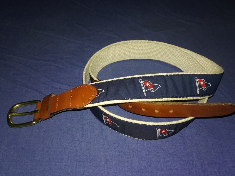 Classic Men's 44-inch Webbed Belt of The Eastern Yacht Club in Marblehead MA EXC