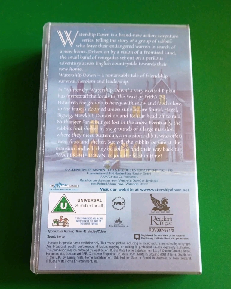 Winter On Watership Down VHS Rik Mayall Jane Horrocks Video TESTED - Image 2 of 3