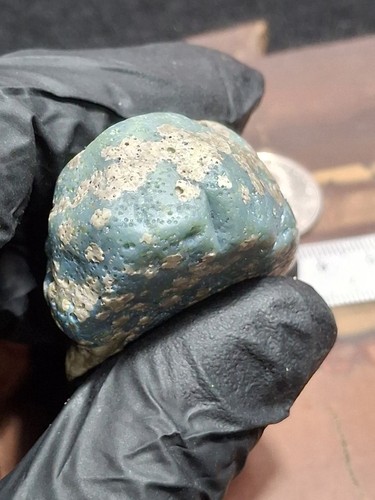 Gema de vidrio de piedra de escoria azul Leland Michigan 💎 Remo de hierro Leelanu reliquias históricas - Imagen 2 de 7