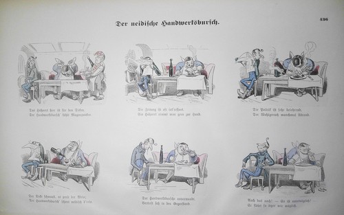 1890 Der Neidische Handwerkburich - Arco ilustrado de Múnich No. 436 Wilhelm Busch - Imagen 2 de 4