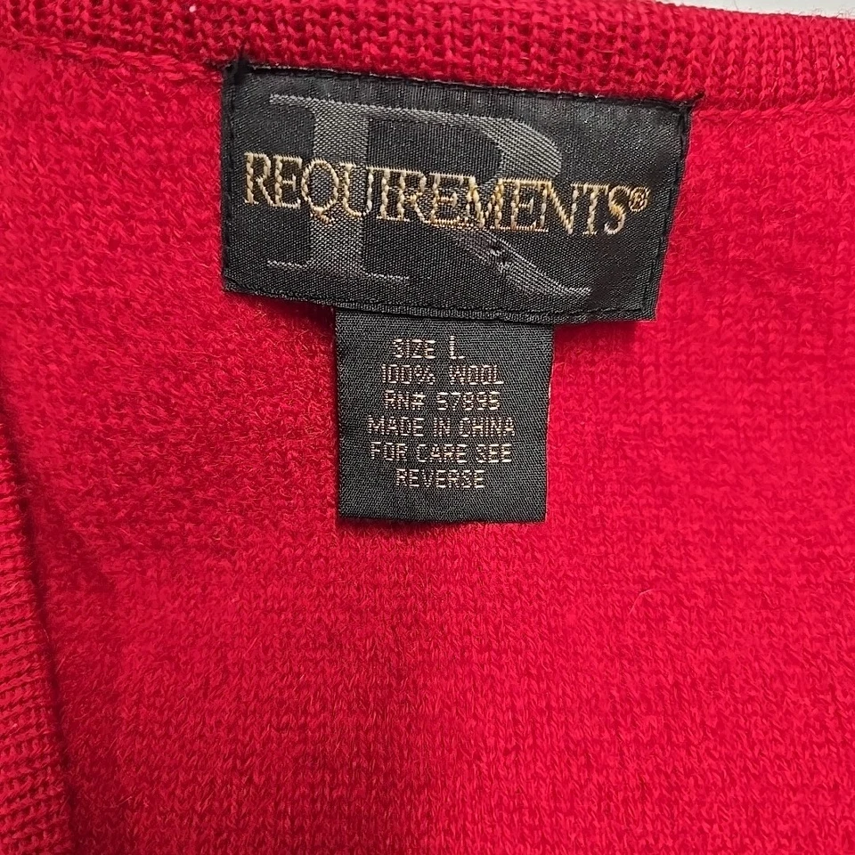 Chaleco con cremallera tejido cable de pescador 100 % lana rojo para mujer talla L Foto 2 de 4