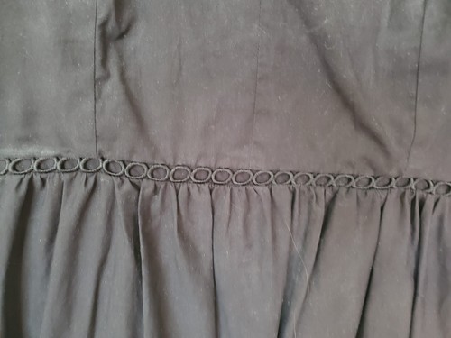 Vestido Falda Completa ANN TAYLOR Negro Algodón Ojales Encaje Cuello en V 8 - Imagen 4 de 7