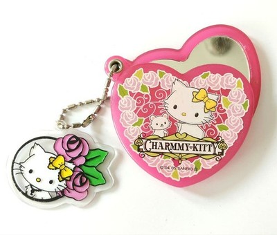 Charming Kitty Herz Spiegel mit Charm Rosa Kunststoff 2005 Selten 14+
