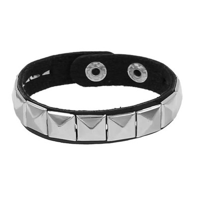 Faux Leather Spiked Studded Bracelet Gothic Punk Cuff Wrap Metal Men Jewelry