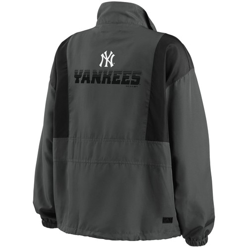 Women's WEAR by Erin Andrews Charcoal New York Yankees Packable Half-Zip Jacket - Bild 3 von 3