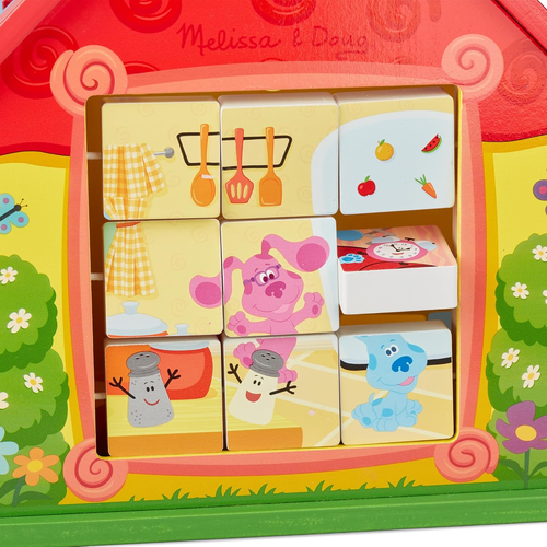 Melissa & Doug Blue'S Clues & You! Wooden Take-Along House Shape Sorter Activity - Picture 6 of 12