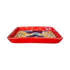 Mexican Talavera Style Hand Painted Rectangle Pottery Tray