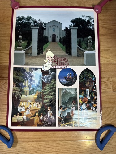 "Impresión artística enrollada en capilla Precious Moments 1991 nunca exhibida 28"" de alto 20"" de ancho" - Imagen 7 de 8