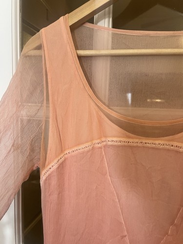Nataya Age of Love Sheer Dress Sz S Downtown Abbey Romantic Fairy Peach Read.  H - Picture 9 of 14
