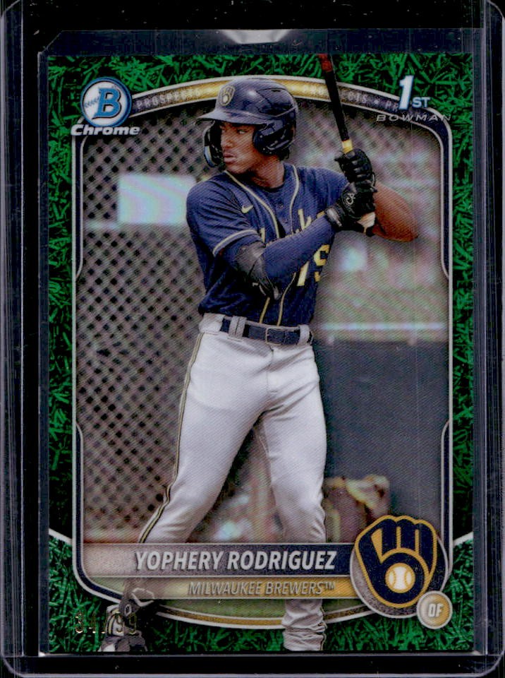 2025 Bowman Yophery Rodriguez Chrome Green Grass Refractor 1st #/99