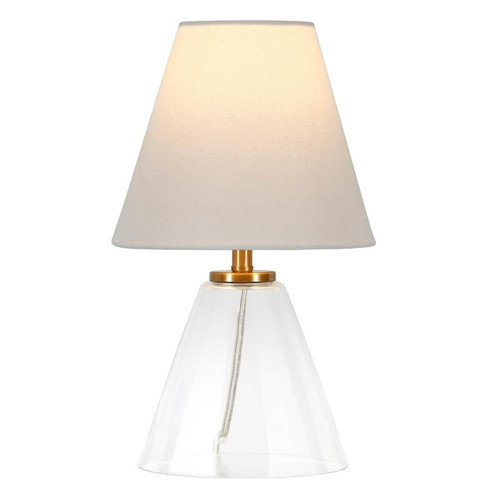 Henn&Hart 8" Clear Glass Metal/Glass/Fabric Mini Lamp - Bild 5 von 11