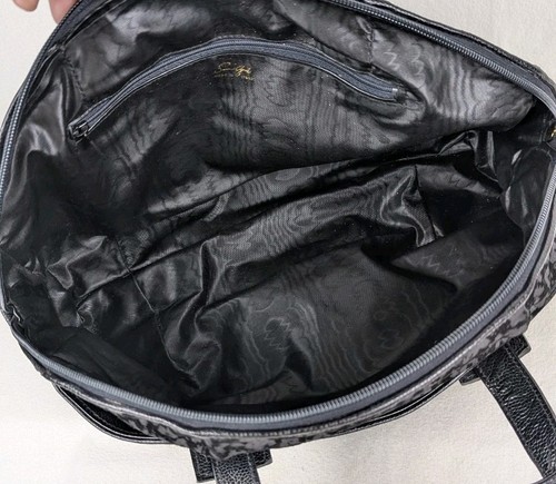 Vintage Susan Gail schwarz Leder Damen Schultertasche Handtasche Made in Italy - Bild 6 von 12