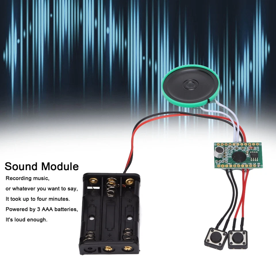 4 Minuten Soundmodul Tastensteuerung  DIY Musik Sound Talk Beschreibbarer Chip - Bild 2 von 4