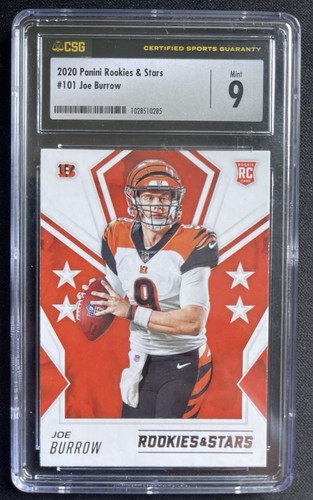 2020 Panini Rookie & Stars Football #101 Joe Burrow RC GRADED CSG 9 Mint - Bild 2 von 3