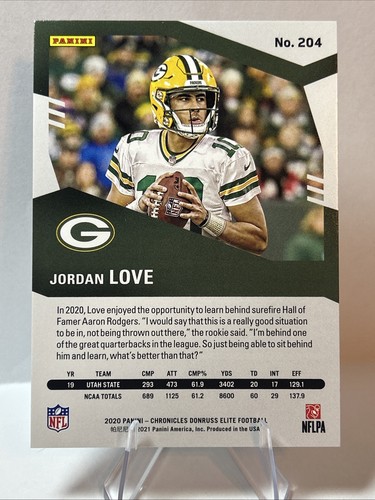 2020 Panini Chronicles - Elite Update Jordan Love #204 764/899 (RC) π₯π - Picture 3 of 3