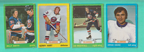 4-1973 TOPPS NEW YORK ISLANDERS #s  18 ERNIE HICKE,34,67,162 BILLY SMITH