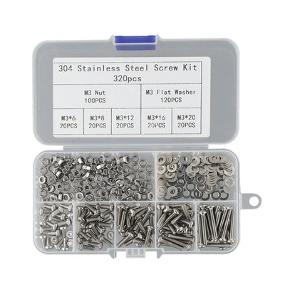 Amazing Value Complete set of Hexagonal Screws and Nuts in Stainless 320 pcs