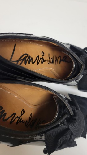 DÉCOLLETÉ LANVIN H&M VERNICE TACCO ALTO FIOCCO NERO TAGLIA 37 - Foto 11 di 13