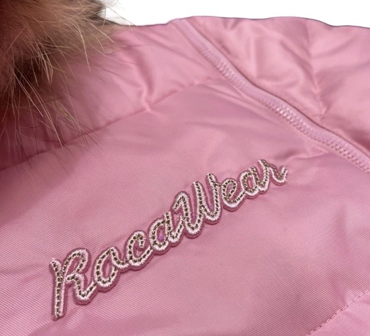 Rocawear Womens Cropped Bomber Jacket Pink Sz S Deadstock Y2K Down Fill Faux Fur - Image 3 of 4