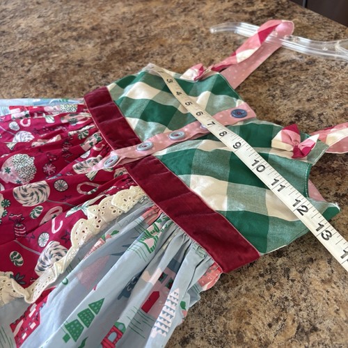 Matilda Jane Girls Christmas Land of Sweets Knot Mixed Print Dress Size 8 - Picture 3 of 14