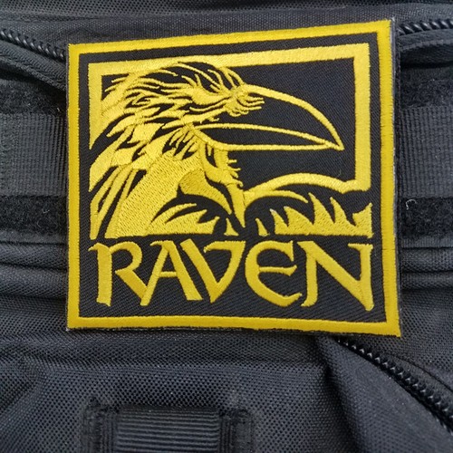 3PCS Raven - American Black Crow Embroidered Hook Patch Badge Gray Gold - Picture 5 of 6