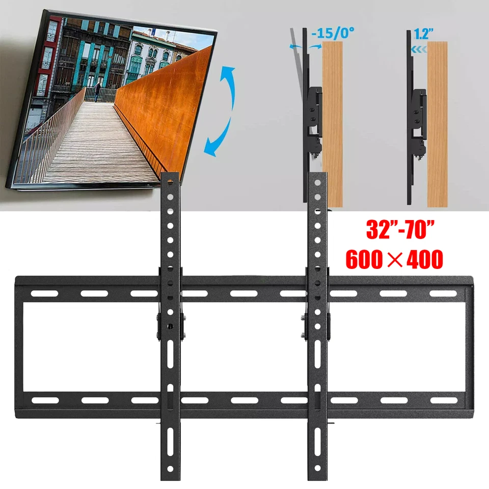 Soporte de montaje en pared para TV inclinable para pantalla de 32 37 40 42 43 46 47 50 52 55 60 65 70 pulgadas Foto 3 de 4