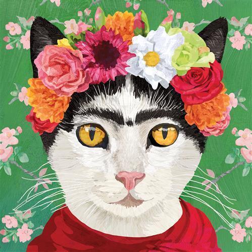 20 servilletas gato animales abstracto flores lindas decoración de mesa motivo Frida 33x33cm - Imagen 1 de 1