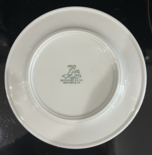 Plato de 4 hojas verdes flores blancas Shenango China Dogwood 6,25" vintage años 50 EE. UU. - Imagen 8 de 10
