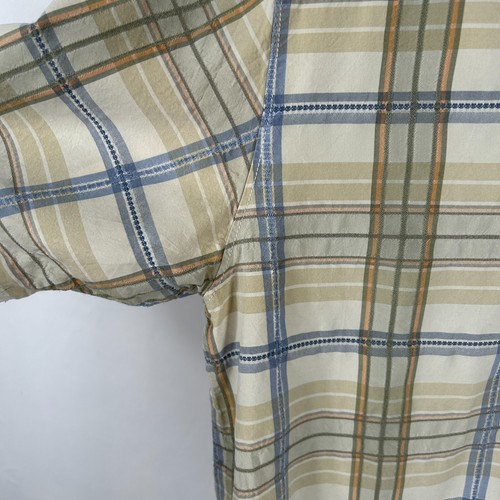 Tommy Bahama SZ M Plaid Silk Blend Short Sleeve Button Up Shirt Breezy Casual - Picture 4 of 14